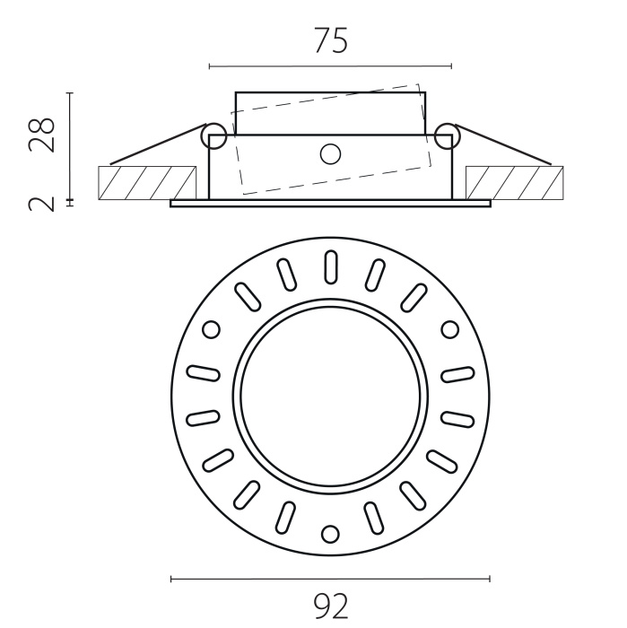Рамка термостойкая PVC д/крепления LED источника света в подвесном потолке Anello 012006