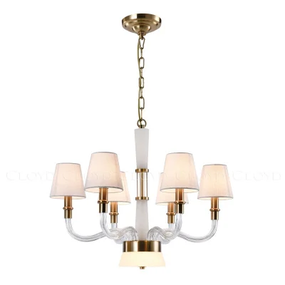 Люстра Cloyd SHERINGTON-A C7 / Ø67 см - абажуры - латунь (арт.11310)
