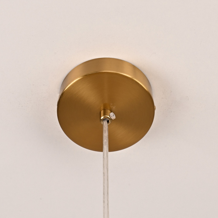 Люстра RH Utilitaire Disk Triple Pendant Brass ImperiumLoft