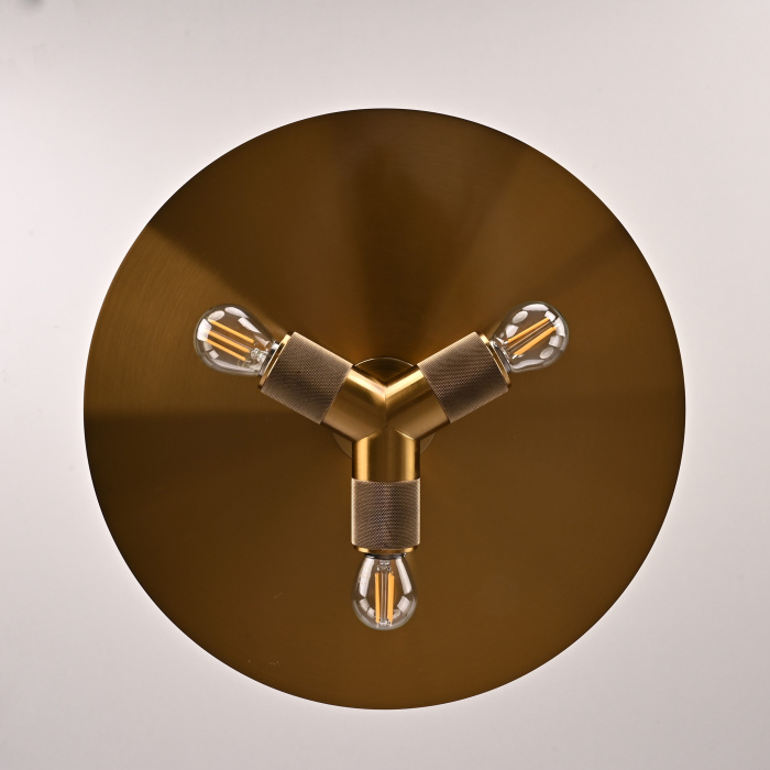 Люстра RH Utilitaire Disk Triple Pendant Brass ImperiumLoft