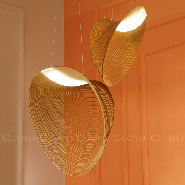 Подвесной светильник Cloyd FUETE P1 / выс. 29 см - дерево - белый (арт.11413)