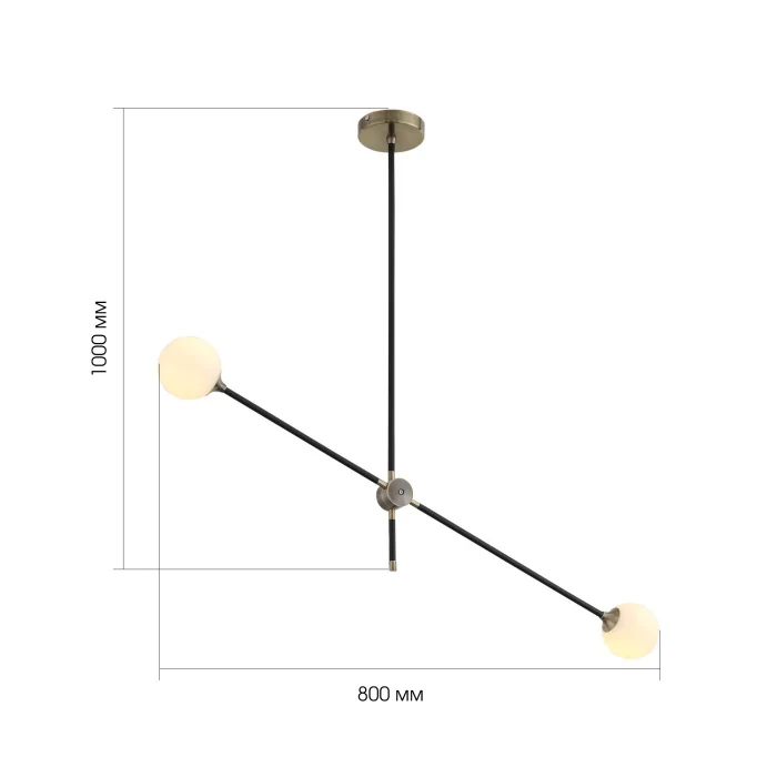 Светильник подвесной ST-Luce SL429.403.02 Черный, Золото/Белый G9 2*40W