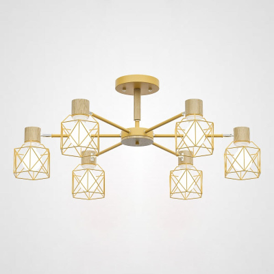 Люстра на штанге CORF B3 Yellow 6 lamps ImperiumLoft 192773-26