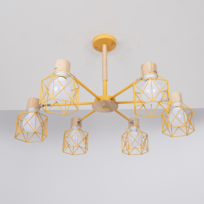 Люстра на штанге CORF B3 Yellow 6 lamps ImperiumLoft 192773-26