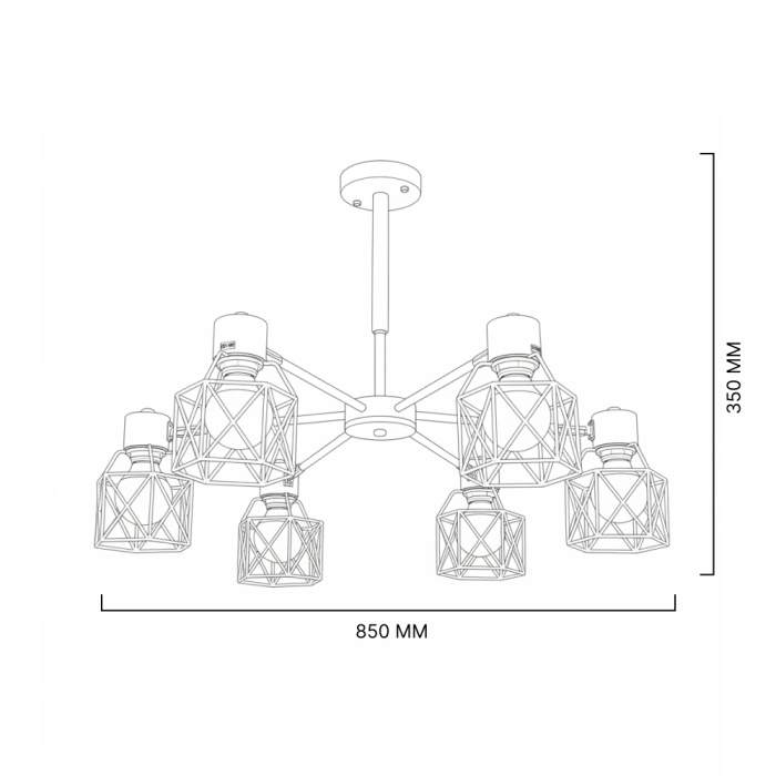 Люстра на штанге CORF B3 Yellow 6 lamps ImperiumLoft 192773-26