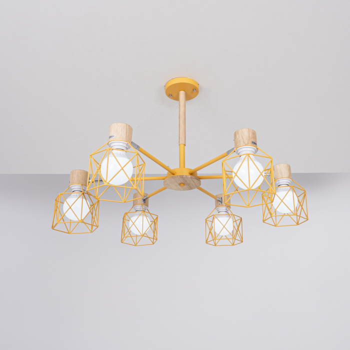 Люстра на штанге CORF B3 Yellow 6 lamps ImperiumLoft 192773-26