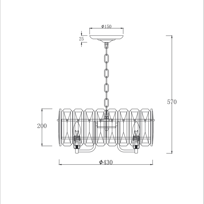 Подвесной светильник NERISSA ESCADA 2115/6S Chrome