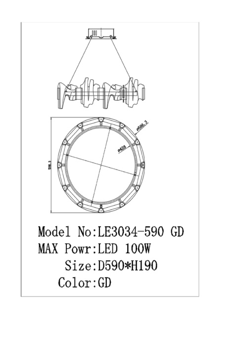 Подвесной светильник Leon Jamila LE3034/590 GD