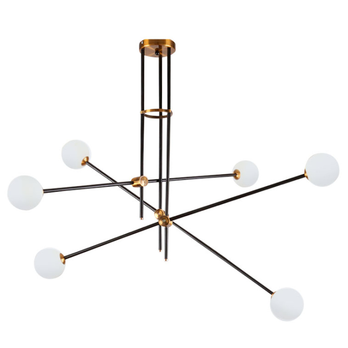 Подвесная люстра Delight Collection Bistro Globe 9389P/6 black/gold