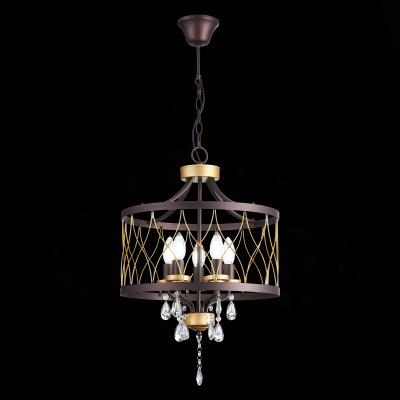 Люстра подвесная ST-Luce Темный кофе, Золото/Темный кофе, Золото, Прозрачный E14 5*60W SL789.423.05