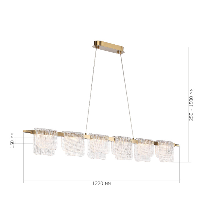 Светильник подвесной ST-Luce золотистый/прозрачный LED 1*36W 3000K SL6021.203.36