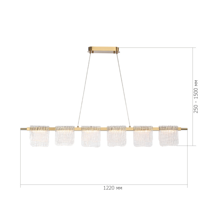 Светильник подвесной ST-Luce золотистый/прозрачный LED 1*36W 3000K SL6021.203.36