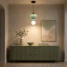 Светильник подвесной ST-Luce черный/зелёный,Синий, опаловый LED 1*8W 3000K SL6134.403.01