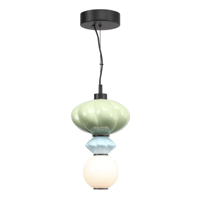 Светильник подвесной ST-Luce черный/зелёный,Синий, опаловый LED 1*8W 3000K SL6134.403.01