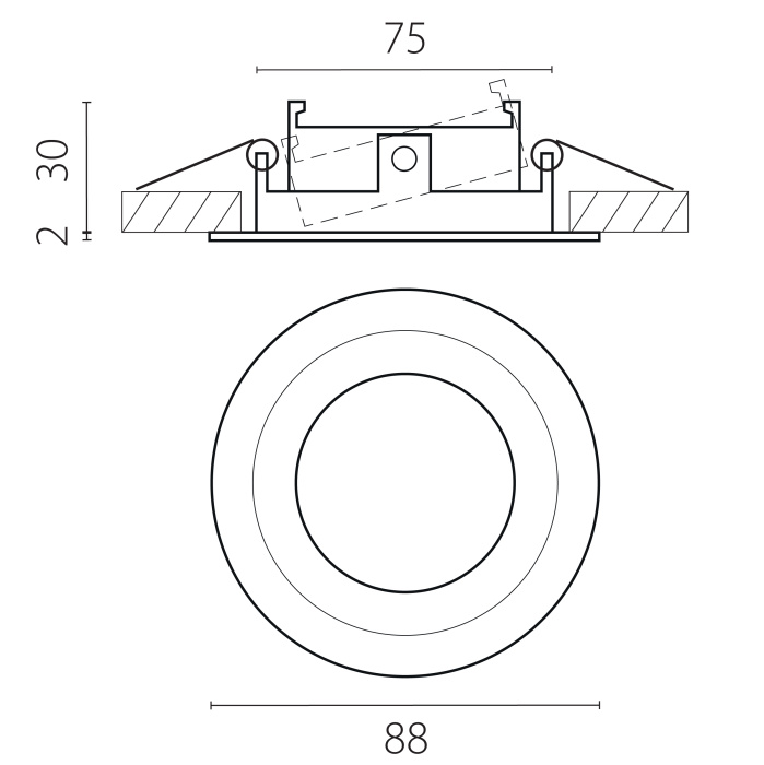Рамка термостойкая PVC д/крепления LED источника света в подвесном потолке Anello Lightstar 012206