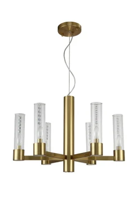 Люстра Crystal L ux OTONO SP6+1 BRASS/TRANSPARENTE