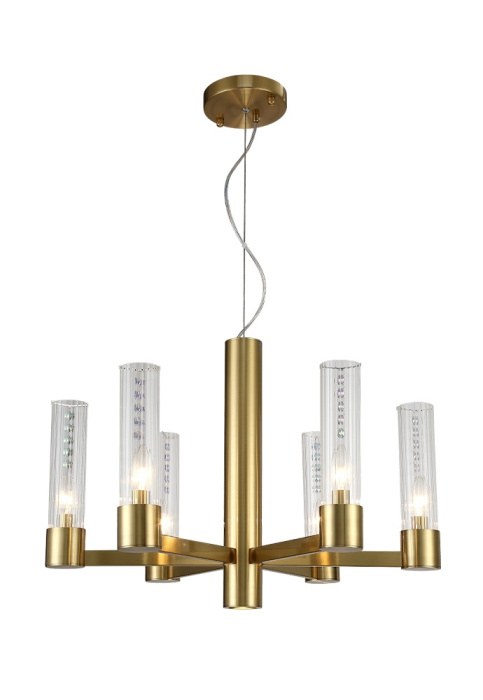 Люстра Crystal L ux OTONO SP6+1 BRASS/TRANSPARENTE