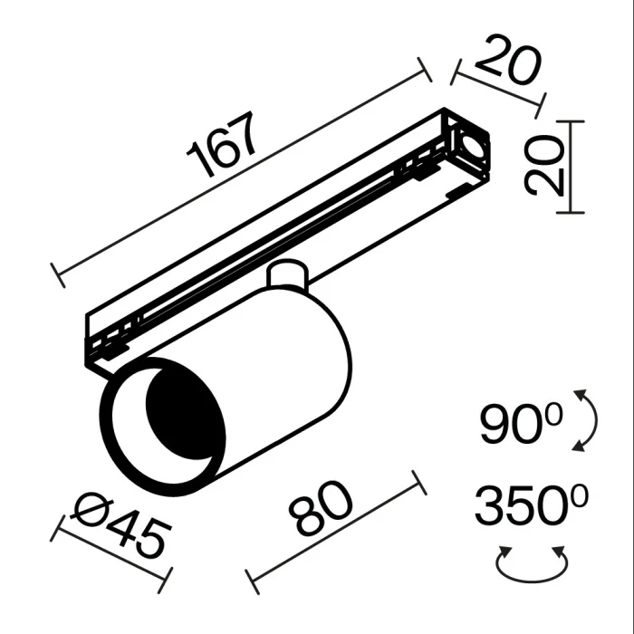 Трековый светильник Maytoni Focus led O-TR02-1-S-8WB3K