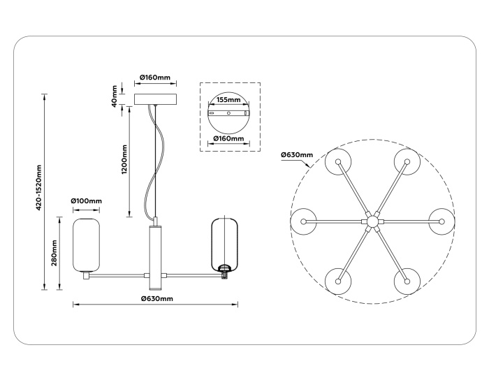 Подвесной светодиодный светильник HIGH LIGHT AMBRELLA LIGHT LH11107