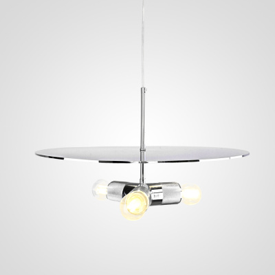 Люстра RH Utilitaire Disk Triple Pendant Silver ImperiumLoft