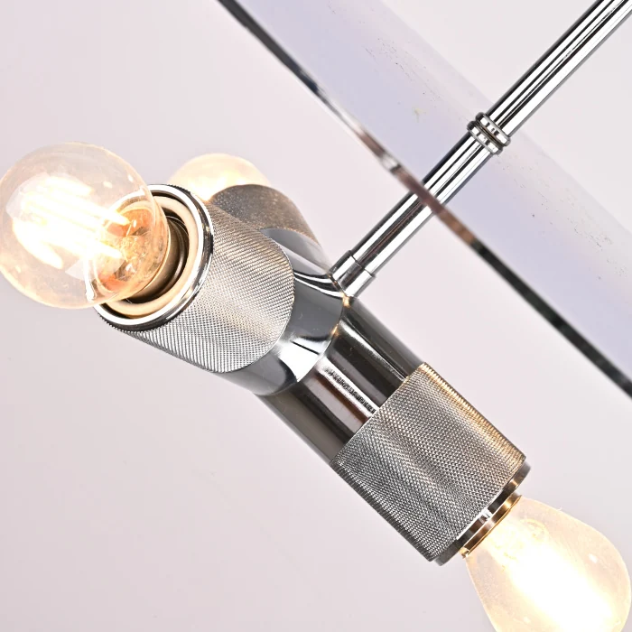 Люстра RH Utilitaire Disk Triple Pendant Silver ImperiumLoft