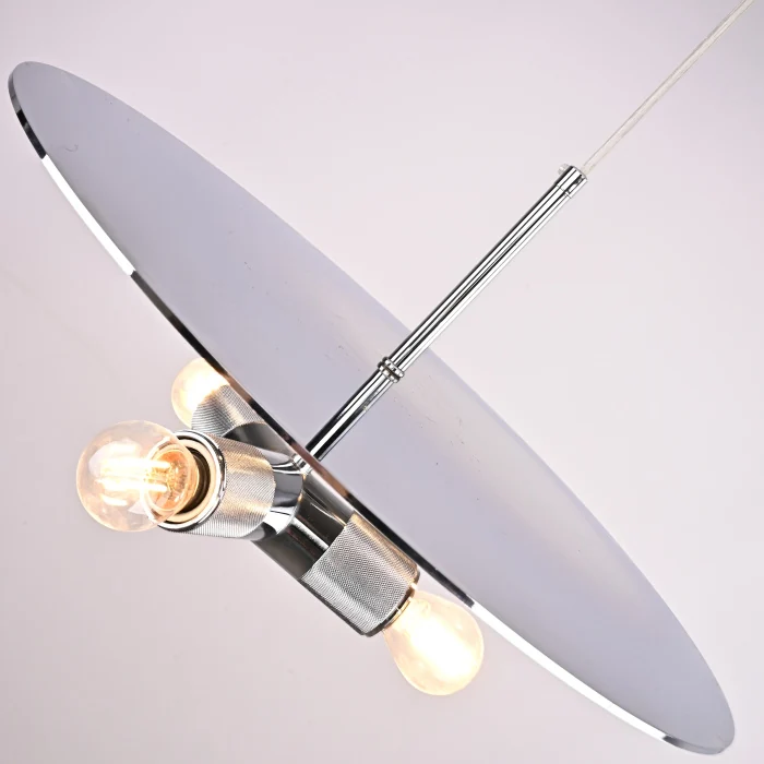 Люстра RH Utilitaire Disk Triple Pendant Silver ImperiumLoft