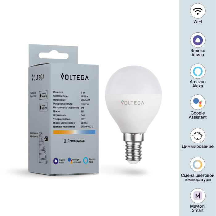 Светодиодная лампа Voltega Wi-Fi bulbs 2428
