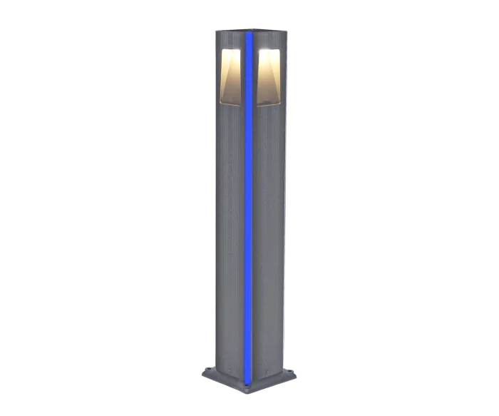 Светильник уличный Крисми серый 220V w12*12 h80 Led 4*3W (4000K) Декоративная подсветка синяя. Kink Light 09210-F(220V),16(05)