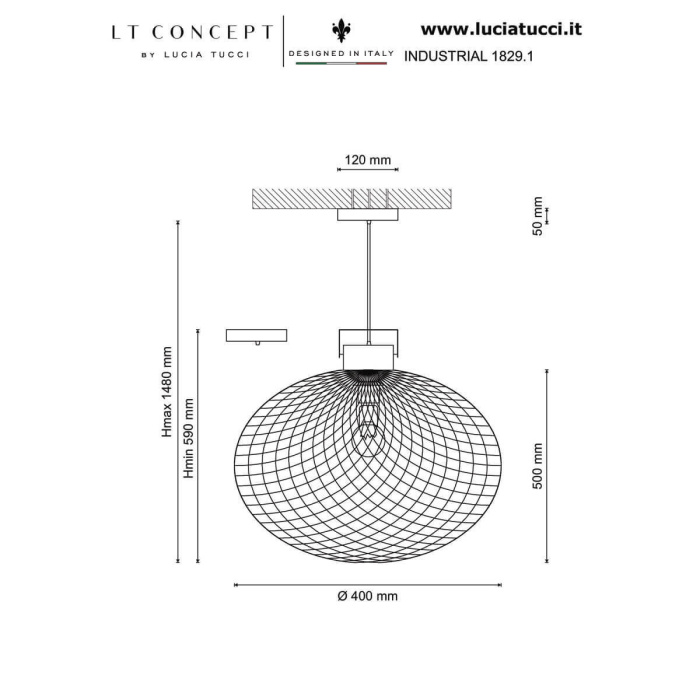 Светильник подвесной Lucia Tucci INDUSTRIAL 1829.1