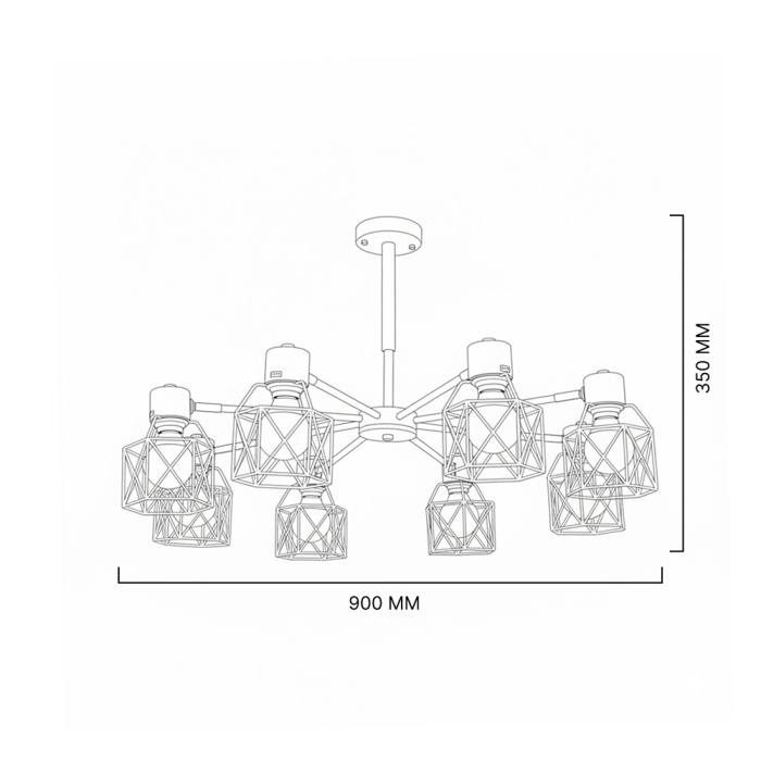 Люстра на штанге CORF B3 Yellow 8 lamps ImperiumLoft 189497-26