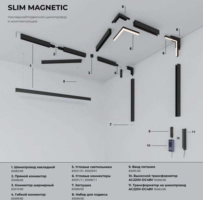 Трековый магнитный светильник Elektrostandard Slim magnetic 4690389218569