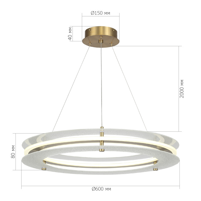 Светильник подвесной ST-Luce золотистый/Прозрачный LED 1*40W 4000K SL6245.203.01
