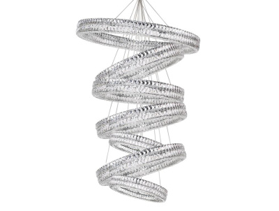 Вертикальная композиция 10120 из семи колец шириной в один хрусталь хром №30 Newport