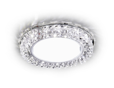 Встраиваемый точечный светильник GX53 с LED подсветкой Ambrella light G255 CH