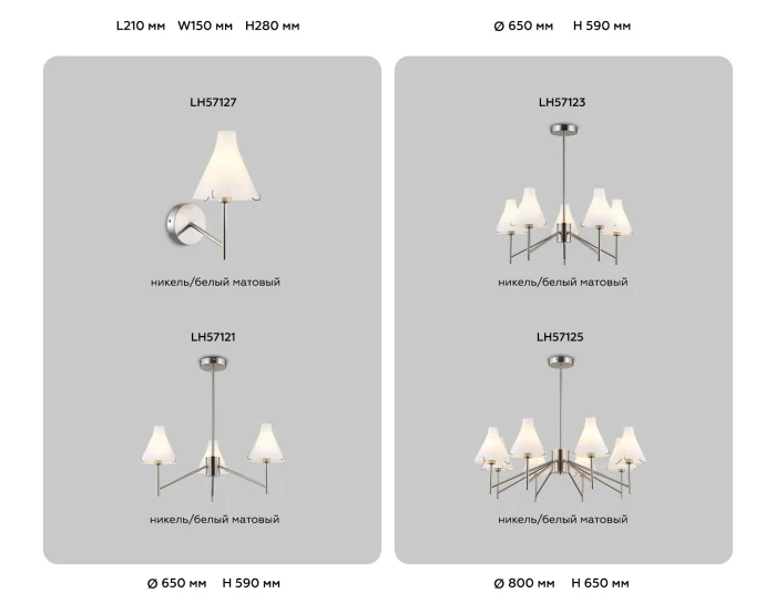 Люстра со стеклянными плафонами на штанге Ambrella light LH57121