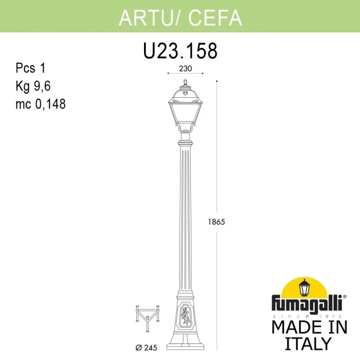 Садово-парковый светильник Fumagalli ARTU/CEFA U23.158.000.AYE27