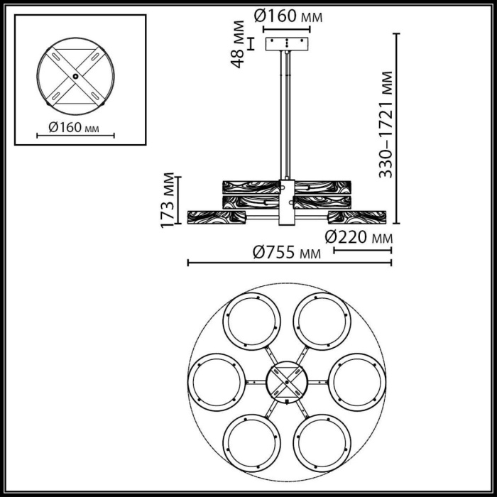 Люстра подвесная Odeon Light Riviera 5450/99LA