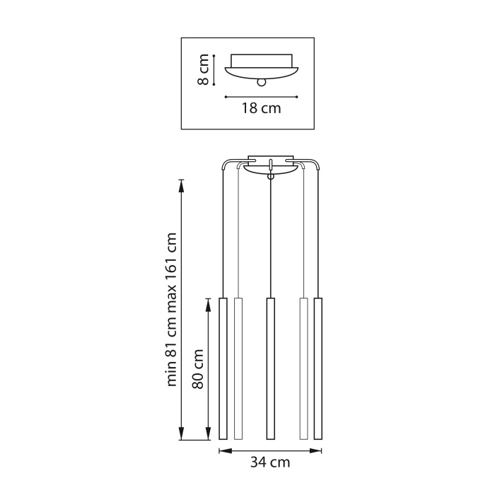 Подвесная люстра TUBO LED 25W 1500LM 25G ЧЕРНЫЙ 3000K Lightstar L5T747437