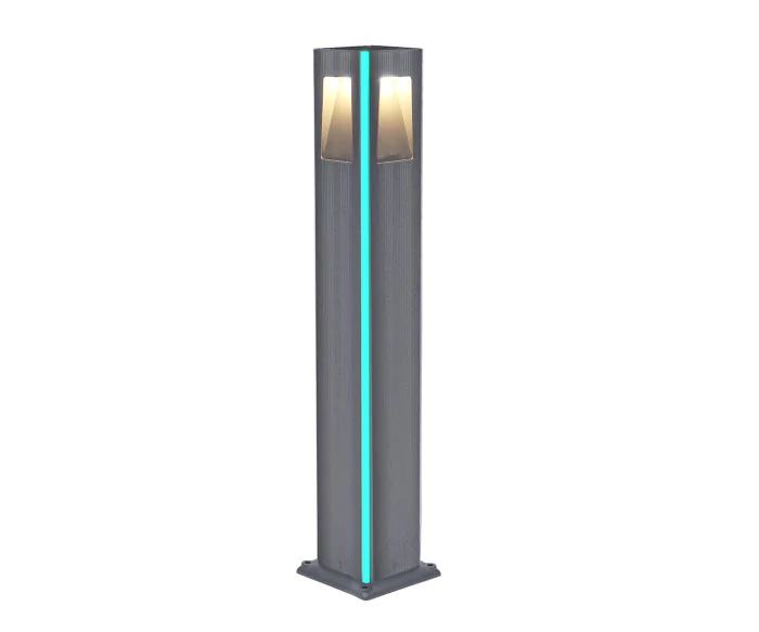 Светильник уличный Крисми серый 220V w12*12 h80 Led 4*3W (4000K) Декоративная подсветка зеленая. Kink Light 09210-F(220V),16(07)