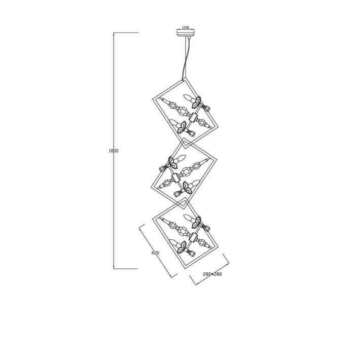 Люстра подвесная Lucia Tucci INESSA 3850.12 silver