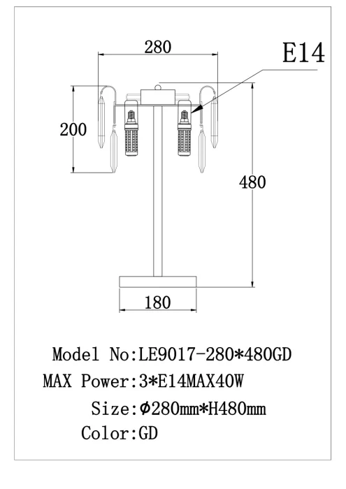 Настольная лампа Leon Catherine LE9017/1T GD