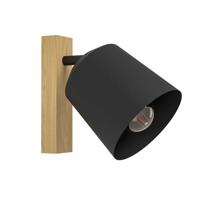 Спот COTORRO, 1x40W, E27, L145, H220, A230, дерево, сталь, коричневый, черный EGLO 900434
