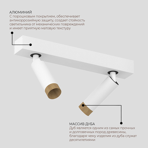 Спот Ledron SAGITONY E2 S40 Wooden White