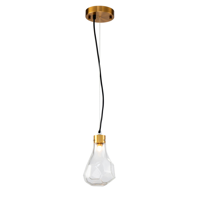 Подвесной светильник Delight Collection KR1197 KR1197P-1 brass/clear