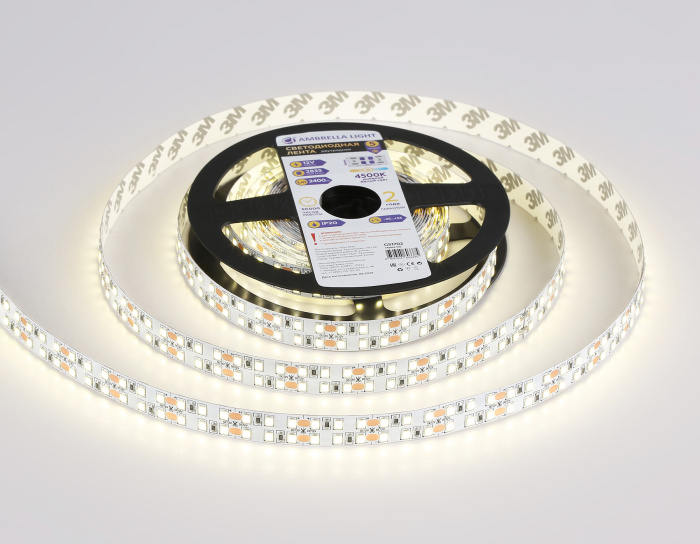 Светодиодная лента двухрядная Ambrella Light GS1702 2835 240Led /24W m/ 12V IP20 4500K 5m Ambrella light GS1702