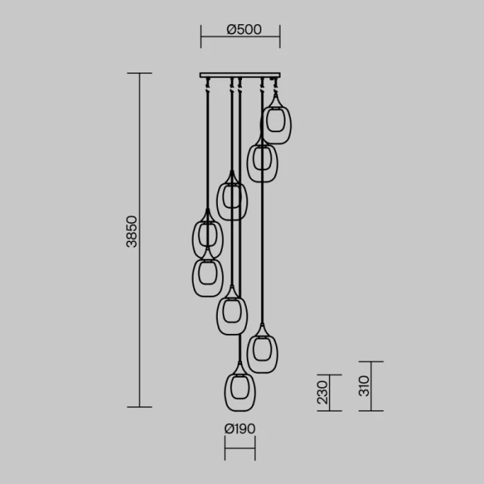 Каскадная люстра Maytoni MOD016PL-08BS1