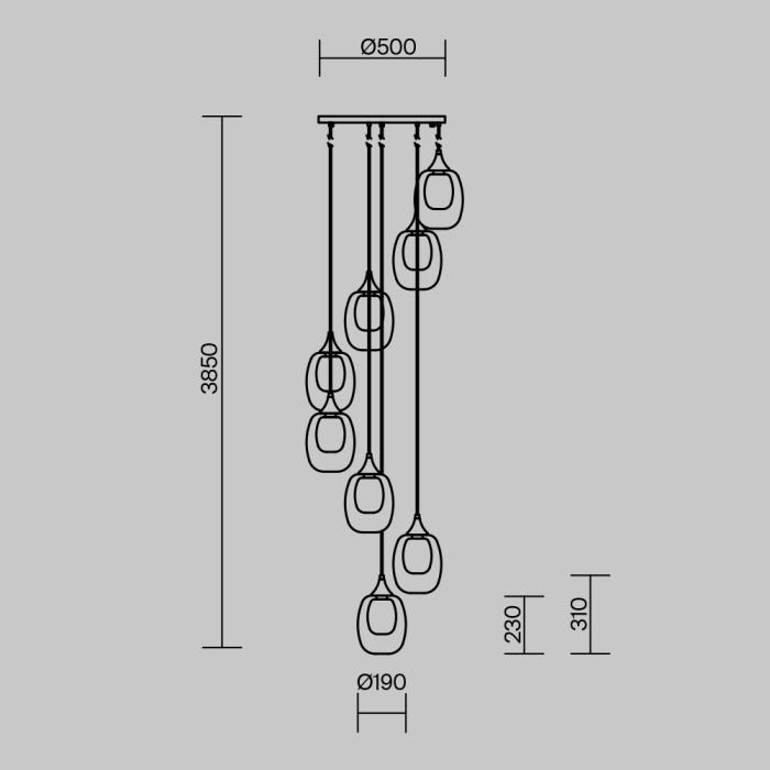 Подвесная люстра Maytoni Aura MOD016PL-08BS1