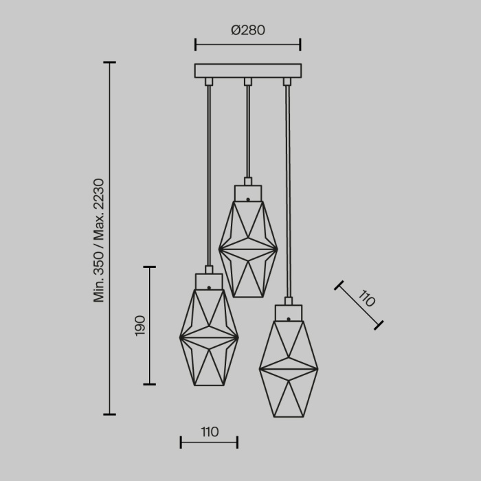Подвесной светильник Maytoni Cocktail time MOD325PL-03G
