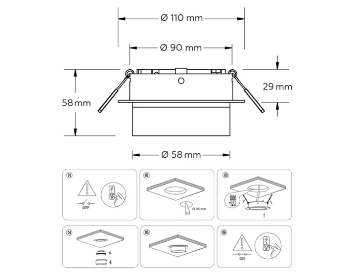 Встраиваемый светильник GX53 Ambrella light TN5212