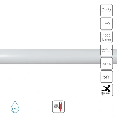 Гибкий неон 24V 14,4W/m 3100K 5m Arte Lamp NEON TERMO A2418013-01-3K